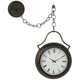 Courtyard Bronze 16 1/2 High Hanging Pendant Clock