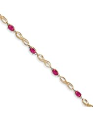 14k Diamond And African Ruby Bracelet