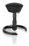 SWOPPER CLASSIC 3D-Aktiv-Bürostuhl Hocker Sitzpolster Normal, Farbe schwarz (Leder), Fussring mit Metallgleiter, Feder MEDIUM, Basis Anthrazit, Federfarbe schwarz (SWOPA80)
