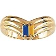 14K Yellow or White Gold Mother's Ring - 2 Stone