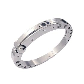 One of A Kind Unisex Handcuff Style Surgical Steel Bangle Bracelet 7.5&amp;quot;