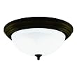 Westinghouse 64292 15-Inch Three-Light Flush Mount Fixture, Oil Rubbed Bronze with Frosted White Alabaster Globe