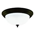 Westinghouse 64292 15-Inch Three-Light Flush Mount Fixture, Oil Rubbed Bronze with Frosted White Alabaster Globe
