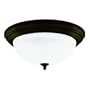 Westinghouse 64292 15-Inch Three-Light Flush Mount Fixture, Oil Rubbed Bronze with Frosted White Alabaster Globe
