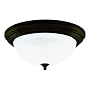 Westinghouse 64292 15-Inch Three-Light Flush Mount Fixture, Oil Rubbed Bronze with Frosted White Alabaster Globe