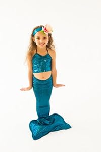 Sparkly Mermaid Tail By Applejack Apparel(Medium 5-7, Beautiful Blue)