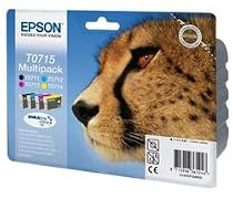 EPSON T0715 Ink Cartridge Multipack with 4 ink cartridges - black yellow cyan magenta for Epson Stylus DX4000 DX4050 DX5000 DX5050 DX6000 DX6050 DX7000F D78 D92