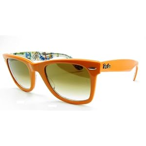 Ray Ban RB 2140 Col. 1029 51 Wayfarer Rare Prints Series TOP Orange on Tex.metro W Crystal Brown...