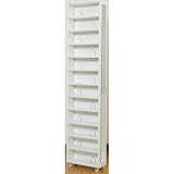 JKプラン すきま収納庫 1cmピッチミラー付きすき間収納庫 ホワイト奥行44.5cm yh-102
