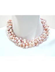 Natural Pink 3-Strand Pearl Necklace