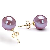 PearlsOnly Lavender 9-10mm AAAA Freshwater Pearl Earring Set