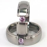 New 6mm Titanium Tension Set Ring, Amethyst Bands, Free Sizing 4.5-11