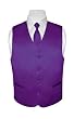 BOY'S Solid PURPLE INDIGO Color Dress Vest NeckTie Set
