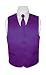 BOY'S Solid PURPLE INDIGO Color Dress Vest NeckTie Set
