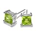 Sterling Silver 1.50CT Square Peridot Earrings
