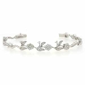 Sterling Silver Simulated Diamond CZ Bridal/Wedding Flow