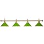 Sterling Solid Brass Pool Table Lamp, 71", 4 Green Acrylic Shades