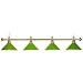 Sterling Solid Brass Pool Table Lamp, 71, 4 Green Acrylic Shades