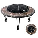 UniFlame WAD820SP 34-Inch Slate & Marble Firepit with Copper Accents