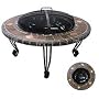 UniFlame WAD820SP 34-Inch Slate & Marble Firepit with Copper Accents