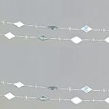 9' Silver Diamond Shaped Mirror & Beaded Christmas Garland