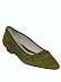 LULU GUINNESS London Giselle Suede Flat Shoes in Olive LG262 Image