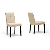 Baxton Studio Elsa Fabric Modern Dining Chair, Beige, Set of 2