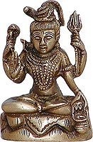 Meditation Statue Lord Siva Brass Figurine (mst079)