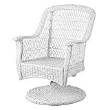 Saybrooke Resin Wicker Swivel Rocker - White - Improvements