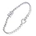 CZ Diamond Platinum Vermeil Heart Tennis Bracelet