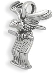 Oxidized Eagle with the American Flag Charm