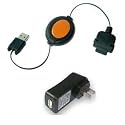 Retractable Sync and Charge Cable - Travel Charger Bundle for Sony Clie PEG-NR70 SJ33 NR70V NX60 NX70V NX73v NX80v SJ20 SJ33 T415 T616 T665 TJ25 TJ35 TJ37 TG50 TH55 SL NZ90 ST