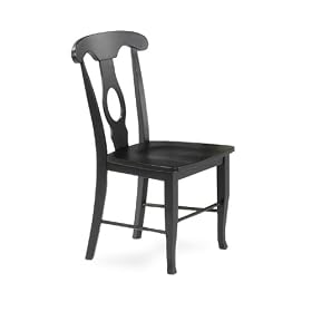 International Concepts C32-1202 BLACK EMPIRE CHAIR - WITH SOLID WOOD SEAT 2 Pack by Bar Stools