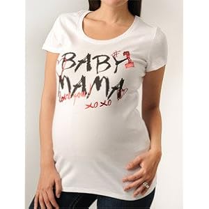Motherhood Maternity: Short Sleeve Scoop Neck Screen Print Maternity Shirt