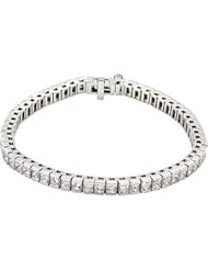 18K White-Gold 9 Ct Tw Princess-Cut Diamond Tennis Bracelet 7 1/4 by US Gems