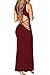 Chase Secret Womens Summer Strappy Back Maxi Long Dress Small Wine