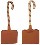 Set of 2 Candy Cane Rustic Snow Shovels - Christmas Decoration