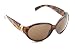 Zoom Boulevard Hermes Round Plastic Frame Sunglasses with Gold Metal Temple Detail, Tortoise Frame/Brown Lens, Large