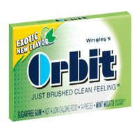 Childrens Toyshop  Gourmet Food : Wrigleys Orbit Just Brushed Clean Feeling SugarFree Gum, Mint Mojito - 14/Pack,12 Ea