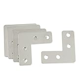 uxcell アングルブラケット　シルバートーン　L字　90度　40mm x 40mm 　5個入り