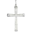 14K White Gold Diamond Cross Pendant - 0.25 Ct.