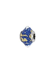 Sterling Silver Blue/Yellow Italian Murano Glass Charm