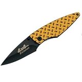 4 X 4, Black Blade, Orange Diamond Plate Handle, Plain