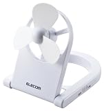 ELECOM USB扇風機 折畳み型 乾電池対応 ホワイト FAN-U19DWH