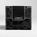 AUTHENTIC COACH PENELOPE SIGNATURE FRENCH PURSE WALLET (Black)
