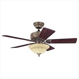 Hunter Fans 28038 44 Auberville Fan Estate Brass Small Ceiling Fan w/ Light