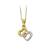 Two Tone Interlocking Heart Pendant