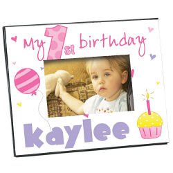 Amazon.com - Personalized Picture Frame - Baby Girl's 1st Birthday ...