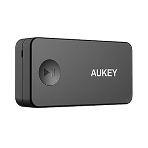 AUKEY Bluetooth 4.1 Empfänger Tragbare Bluetooth Adapter Wireless Audio Receiver Audiogeräte für KFZ Auto Lautsprechersystem mit Stereo 3,5 mm Aux