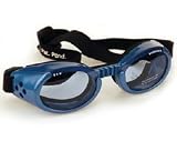 Fashionable and Functionable Goggles for Dogs with ILS Metallic Blue Frame Doggles with Blue Lens (Small)